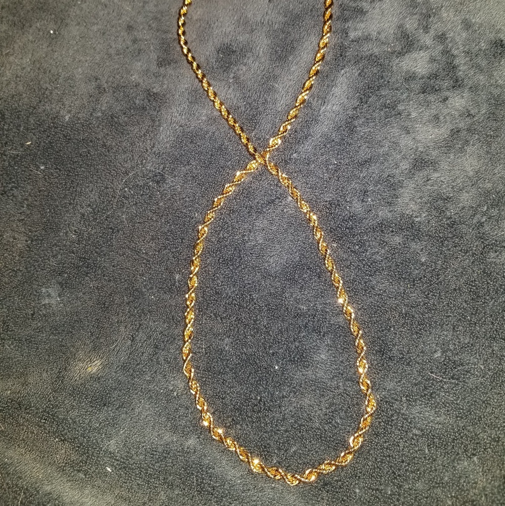 Gold Plated Rope Men's Necklace - Picture 4 of 4